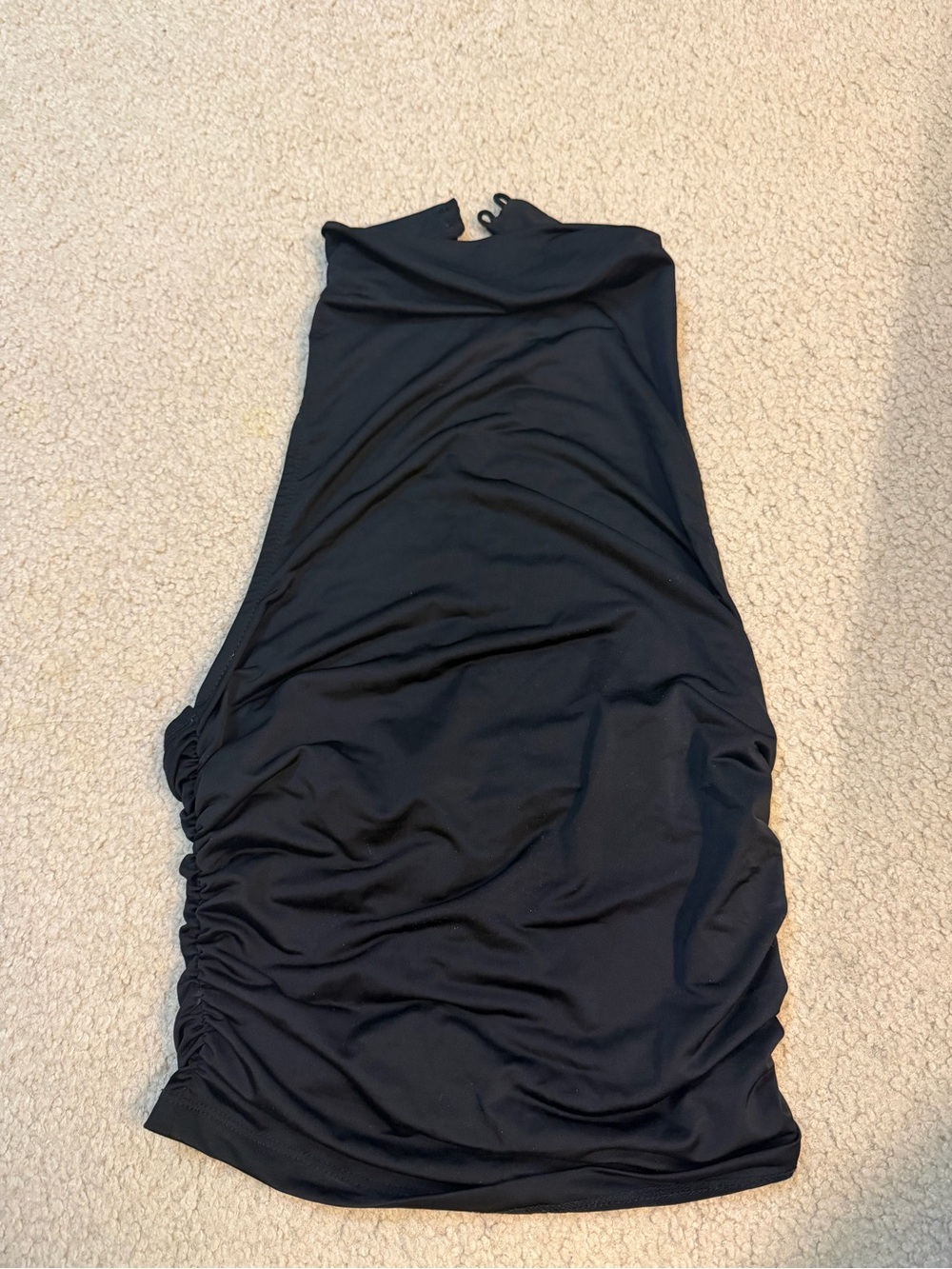 Women's Black Ruched Sleeveless Dress